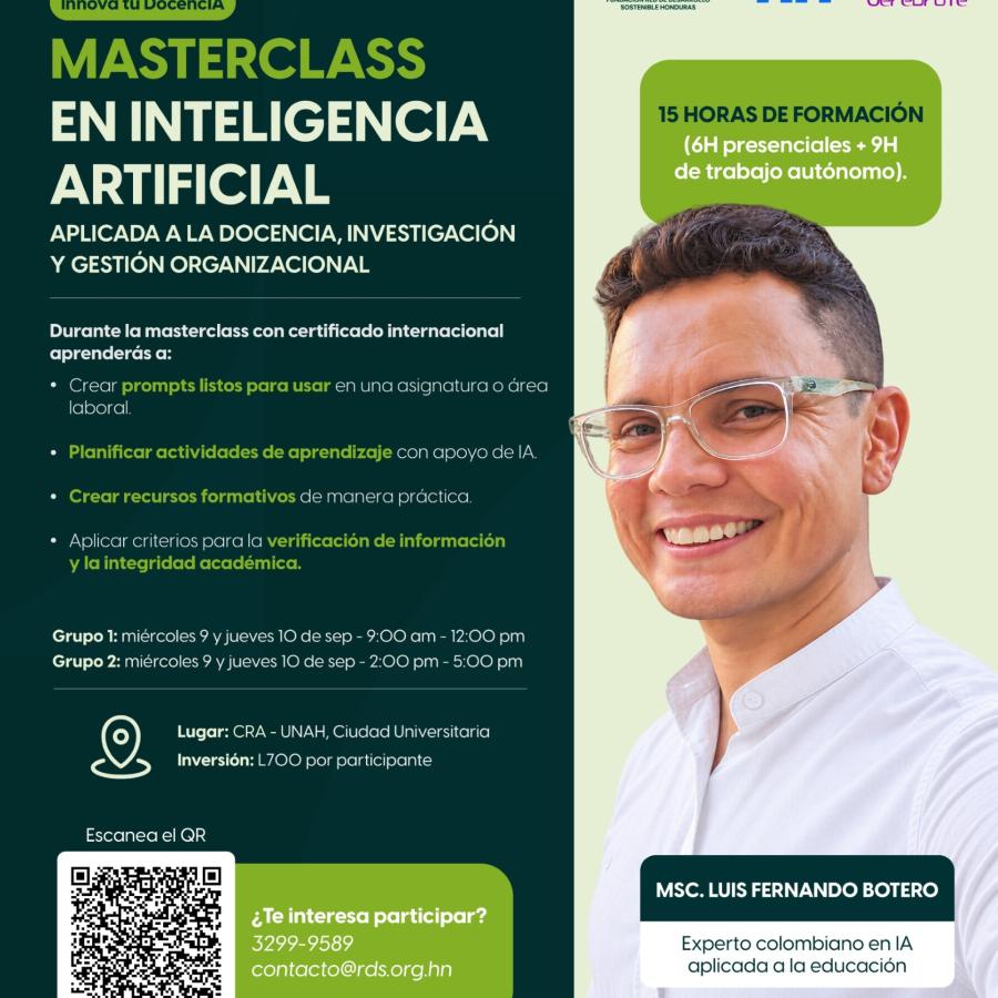 Masterclass en Inteligencia Artificial aplicada a la Docencia, Investigación y Gestión Organizacional