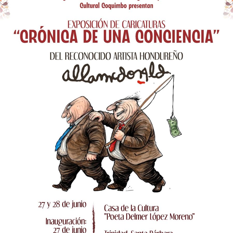 Exposición de caricaturas: Crónica de una Conciencia” de Allan McDonald 