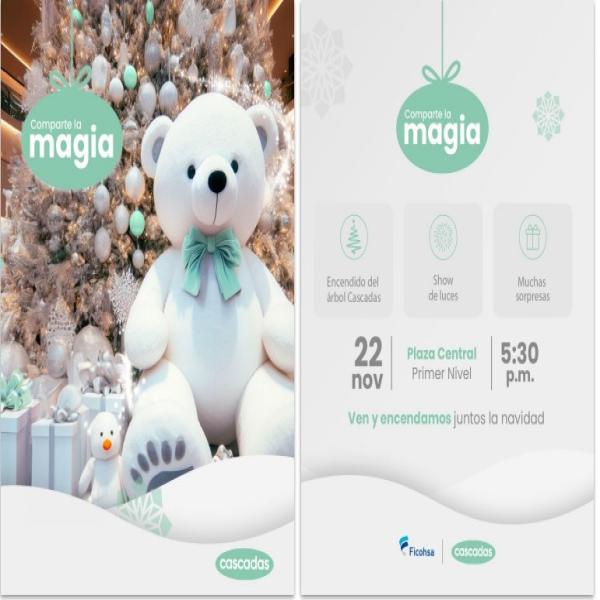 Comparte la magia navideña: Encendido de árbol navideño Mall Las Cascadas 