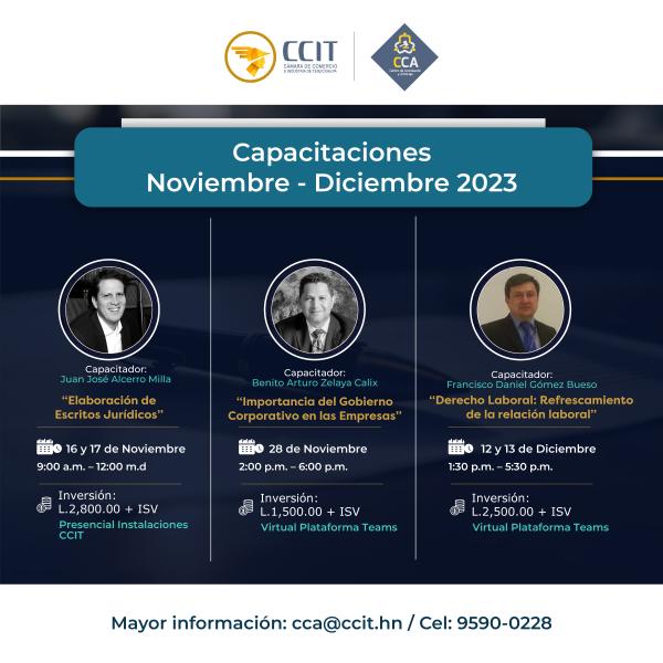 Conoce las capacitaciones del Centro de Conciliación y Arbitraje (CCA) de CCIT para noviembre y diciembre