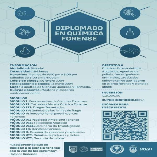 Inscríbete: I Promoción del Diplomado en Química Forense 