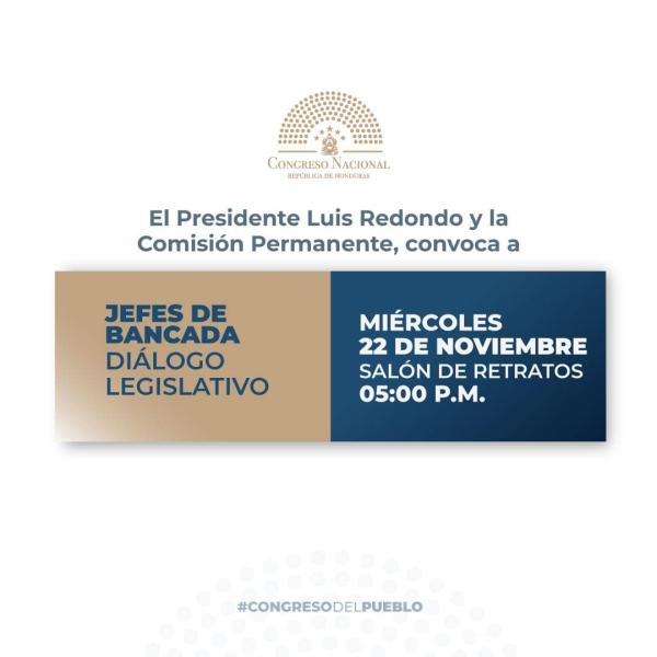 Convocatoria Congreso Nacional: Reunión con Jefes de Bancada 