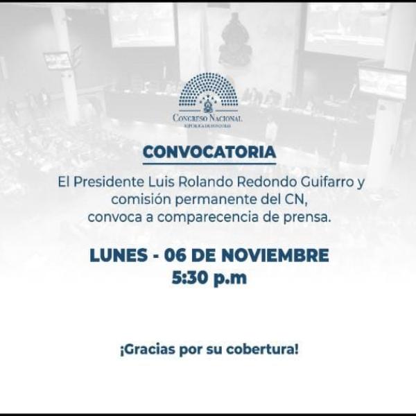 Convocatoria de Prensa Congreso Nacional: Comisión Permanente 