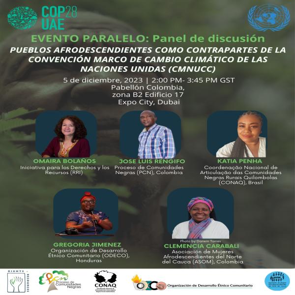 Evento Paralelo: Panel de discusión “Los Pueblos Afrodescendientes como Contrapartes de la Convención Marco de Cambio Climático de las Naciones Unidas (CMNUCC)”