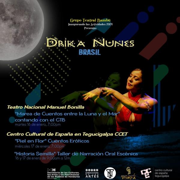 Grupo Teatral Bambú presenta a la cuentacuentos Drika Nunes, de Sao Pablo, Brasil 