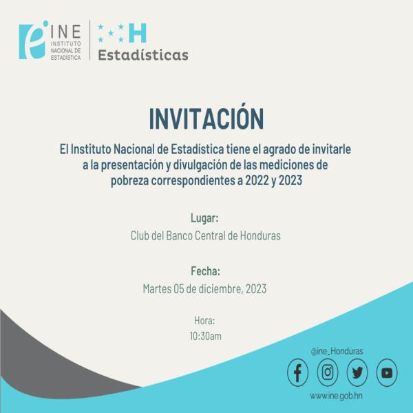 Invitación Prensa: INE: Presentación de Resultados de Mediciones de la Pobreza 2022 y 2023 