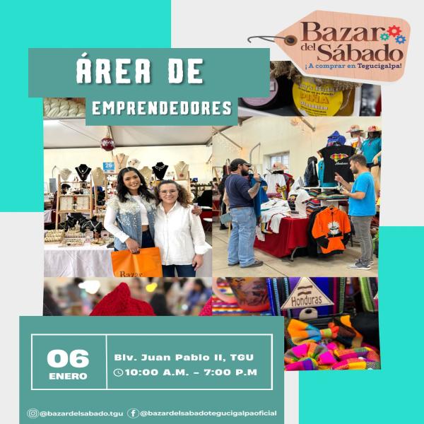 Área de emprendedores con productos 100% hondureños en el Bazar del Sábado – TGU 