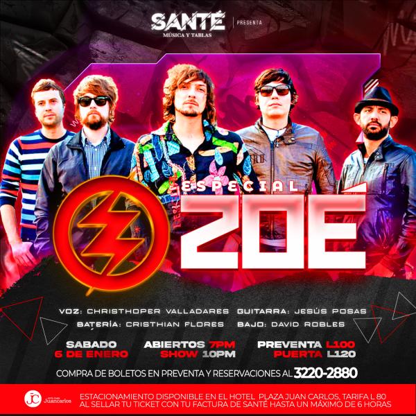 Revivamos los grandes éxitos de la original banda mexicana Zoé en La Santé 