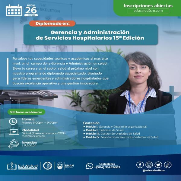 Diplomado en Gerencia y Administración de Servicios Hospitalarios (modalidad virtual)