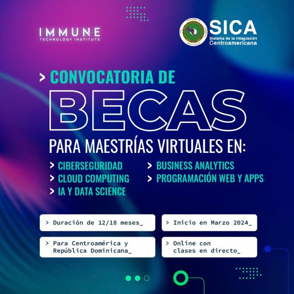Convocatoria de becas para maestrías virtuales para personas de Centroamérica y República Dominicana