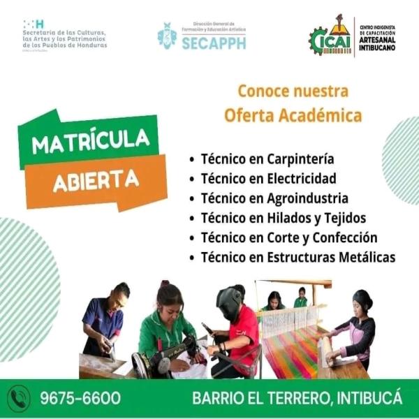 Centro Indigenista de Capacitación Artesanal Intibucano, CICAI, abre su matrícula 