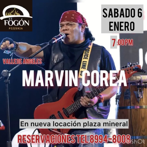 Noche de Rock en español en vivo con Marvin Corea