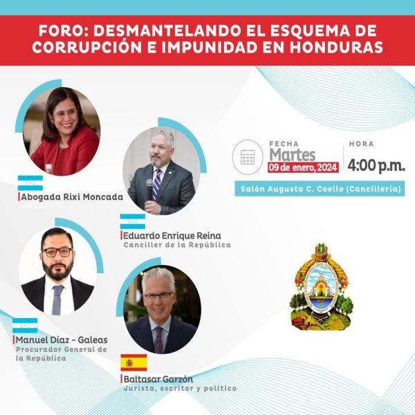 Foro: Desmantelando el esquema de corrupción e impunidad en Honduras