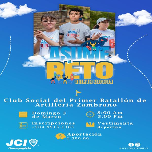 JCI Comayagüela te invita a ASUMIR EL RETO en su quinta edición
