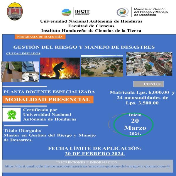 Maestría: Gestión del riego y manejo de desastres 