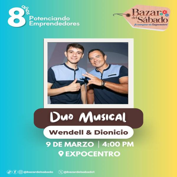 Dúo musical en el Bazar del Sábado SPS