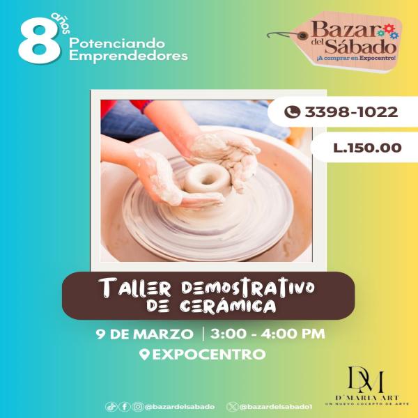 Taller demostrativo de cerámica en el Bazar del Sábado SPS