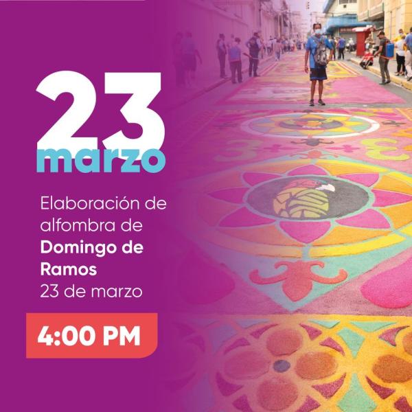 Elaboración de la alfombra del Domingo de Ramos