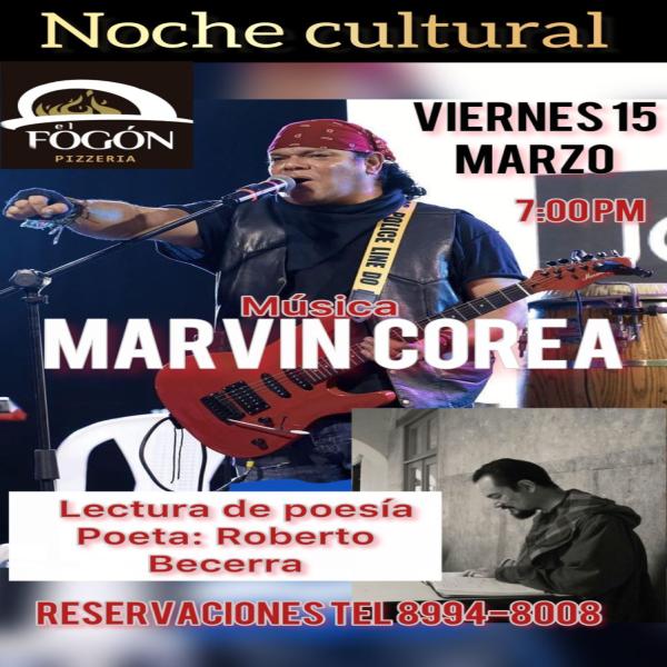 Marvin Corea en vivo y Lectura de Poesía 