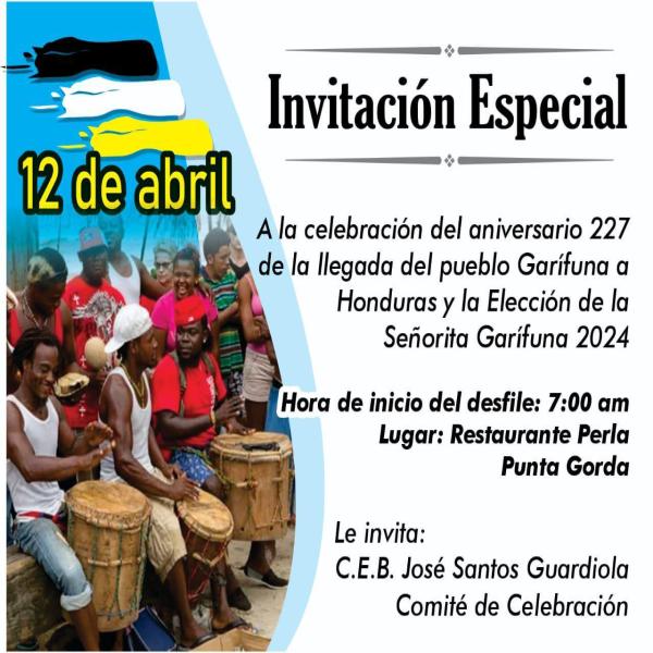 OGD-Roatán: Conmemoraciones del 227 aniversario de la llegada del Pueblo Garífuna a Honduras Punta Gorda Roatán