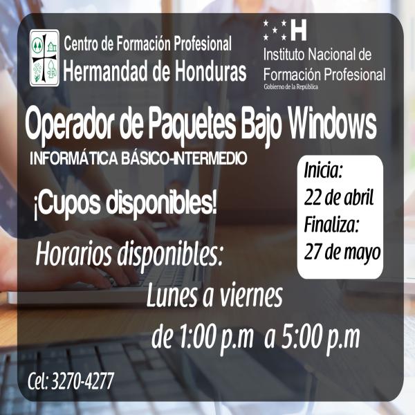 Taller: Operador de Paquetes Bajo Windows 
