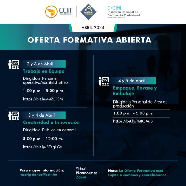 CCIT: Oferta formativa del mes de abril
