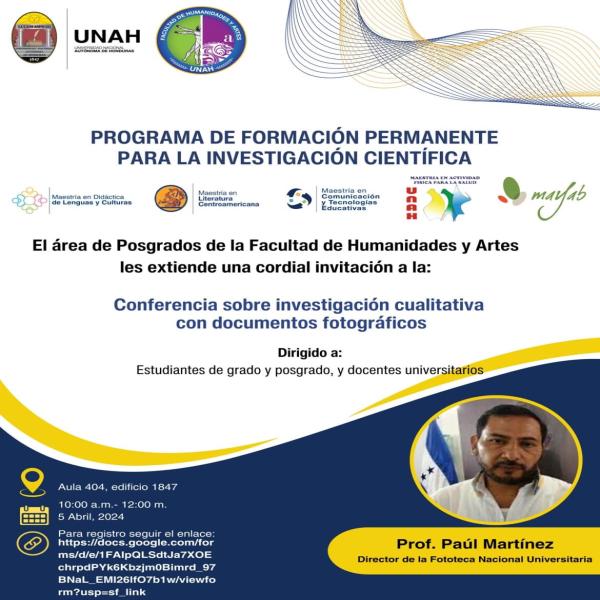 Conferencia sobre “Investigación Cualitativa con Documentos Fotográficos” 