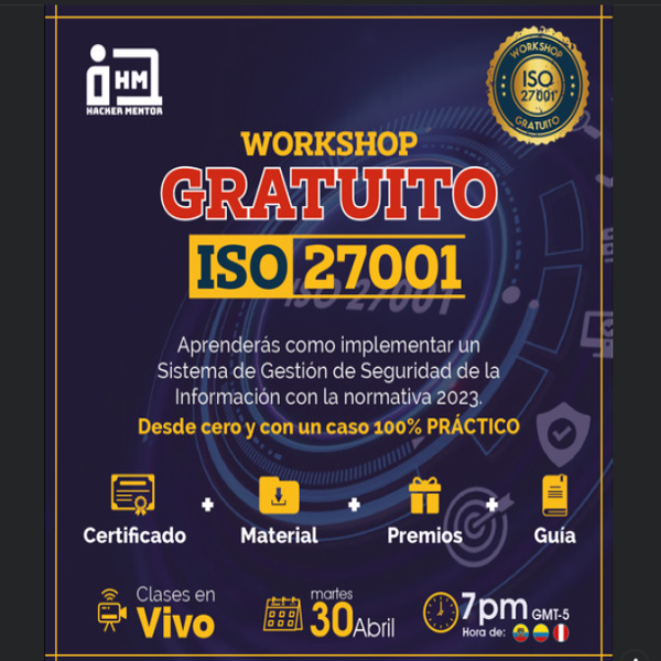 ¿Quieres aprender como implementar un Sistema de 𝐆𝐞𝐬𝐭𝐢𝐨́𝐧 𝐝𝐞 𝐒𝐞𝐠𝐮𝐫𝐢𝐝𝐚𝐝 𝐝𝐞 𝐥𝐚 𝐈𝐧𝐟𝐨𝐫𝐦𝐚𝐜𝐢𝐨́𝐧 con la Norma ISO 27001?