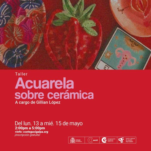 Talle de acuarela sobre cerámica