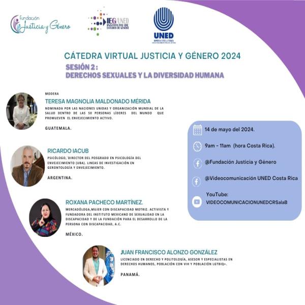 Cátedra virtual justicia y género 2024: Sesión 2: Derechos sexuales y la diversidad humana