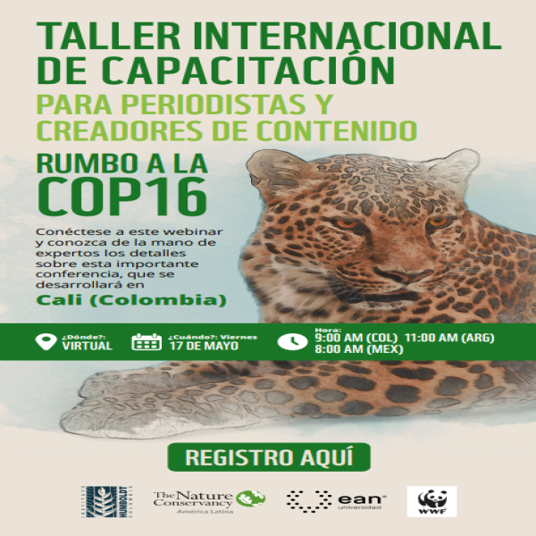 Taller virtual Internacional de Capacitación para Periodistas y Creadores de Contenido rumbo a la Cop16 (Conferencia de las Naciones Unidas sobre Biodiversidad)