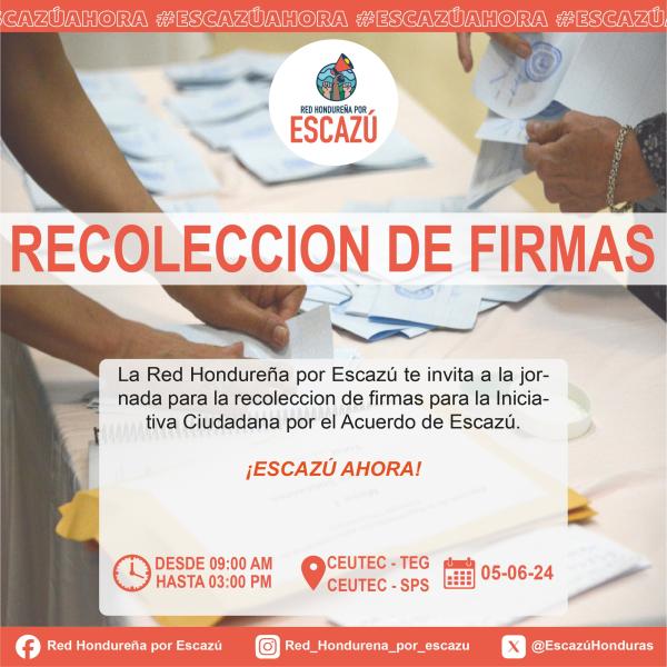 La Red Hondureña por Escazú solicita tu firma para que el Acuerdo de Escazú sea implementado en Honduras