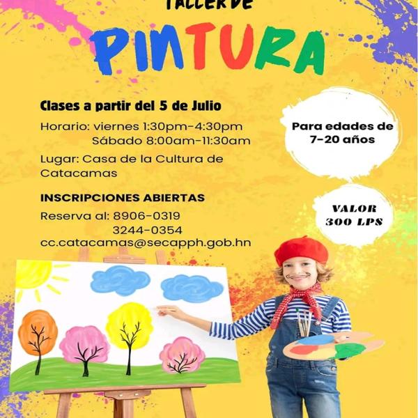 Casa De La Cultura de Catacamas les invita a formar parte de este taller de Pintura
