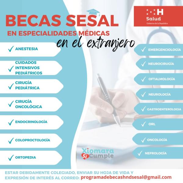 Becas SESAL en especialidades médicas en el extranjero 
