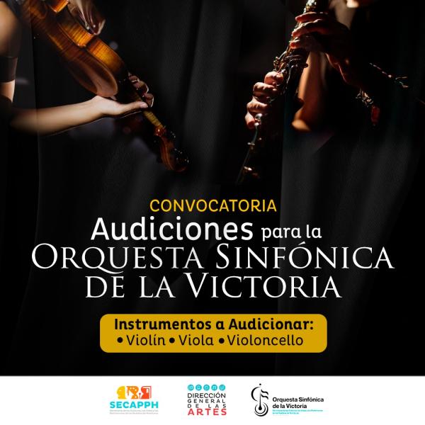 Convocatoria a audiciones para violín, viola y violoncello de la Orquesta Sinfónica de La Victoria 