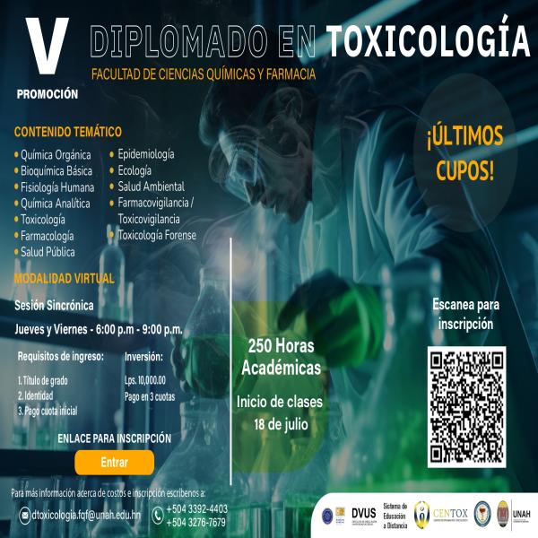Convocatoria: V Promoción Diplomado en Toxicología