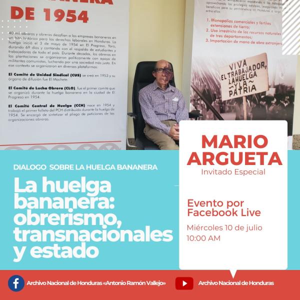 Conversatorio con el maestro Mario Argueta sobre La Huelga Bananera 