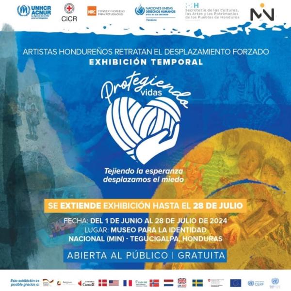 Exhibición de arte "Protegiendo vidas, tejiendo la esperanza desplazamos el miedo"