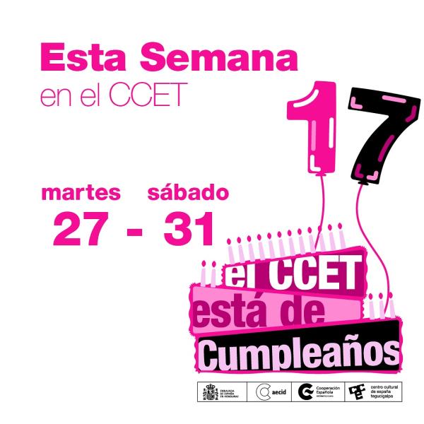 Agendá tu semana ya en el CCET / 27-31 agosto 