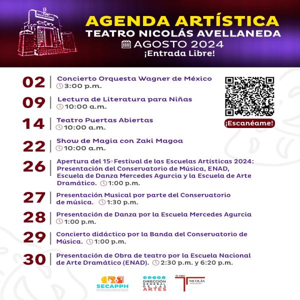 Agenda artística de agosto en el Teatro Nicolás Avellaneda