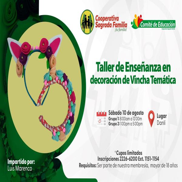 Inducción sobre Cooperativismo con Enseñanza en Decoración de Vincha Temática