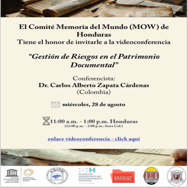 Conferencia: Gestión de Riesgos en el Patrimonio Documental 