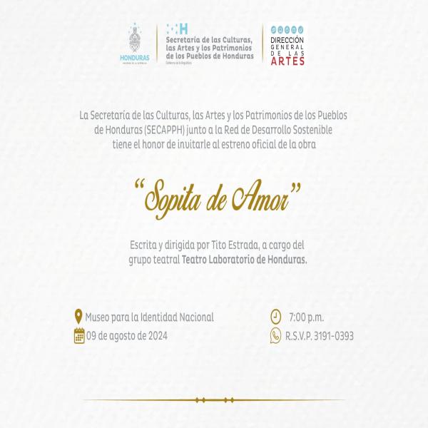 Estreno oficial de la obra “Sopita de Amor”