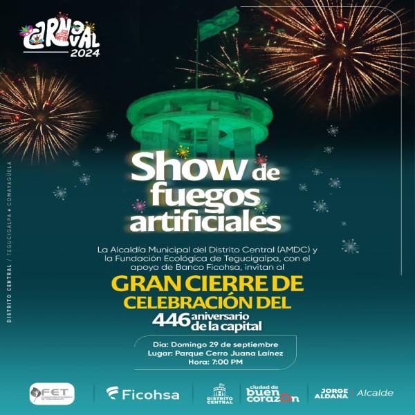 Show de fuegos artificiales por el 446 aniversario de la capital