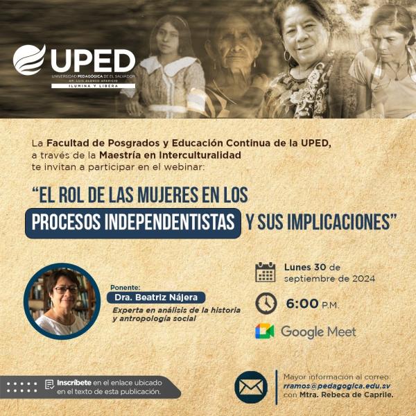 Webinar: El rol de las mujeres en los procesos independentistas y sus complicaciones 