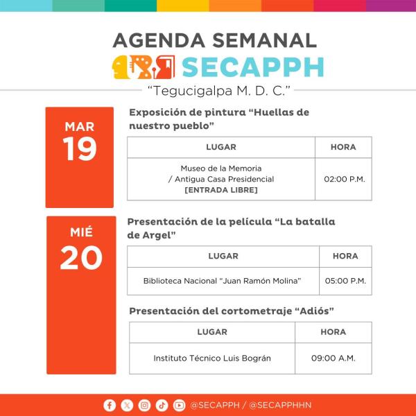 SECAPPH: Actividades de la semana / 19 – 24 nov 