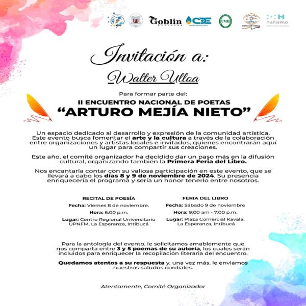 II Encuentro Nacional de Poetas “Arturo Mejía Nieto” 