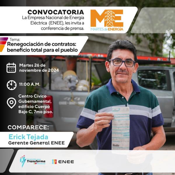ENEE: Renegociación de contratos: Beneficio total para el pueblo 