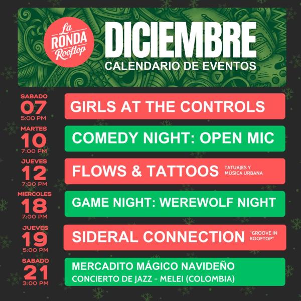 Calendario de Diciembre de La Ronda Rooftop