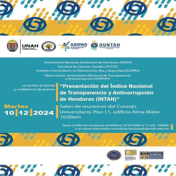 Presentación del Índice Nacional de Transparencia y Anticorrupción de Honduras (INTAH)